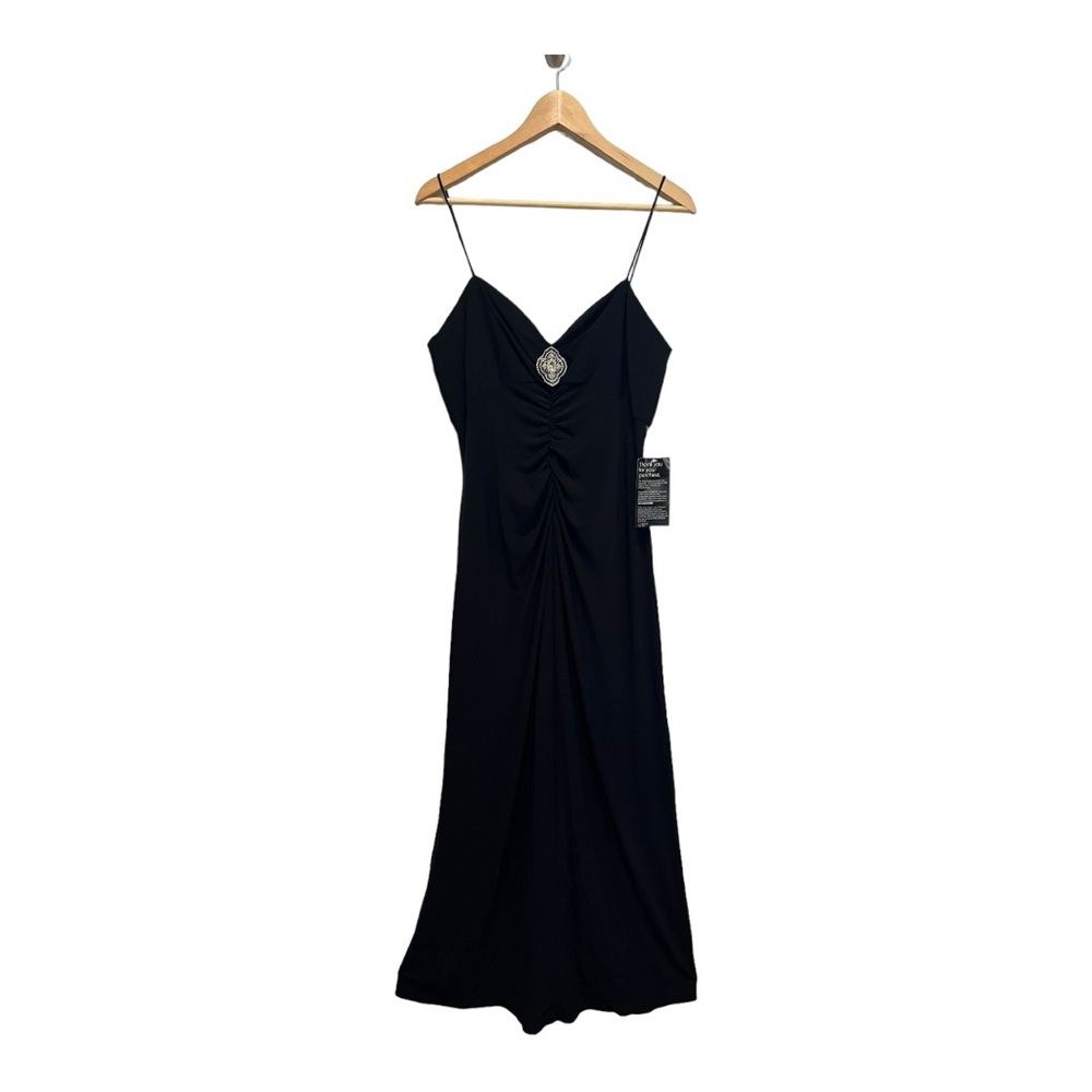 Vintage Y2K NWT Alex Evenings Spaghetti Strap Bling Brooch Cocktail Dress 12